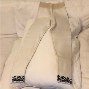 Vintage Alaia Cream Leggings Scalloped Waist Black